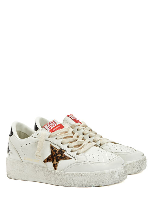 BallStar Siyah Beyaz Kadın Deri Sneaker - Görsel 3