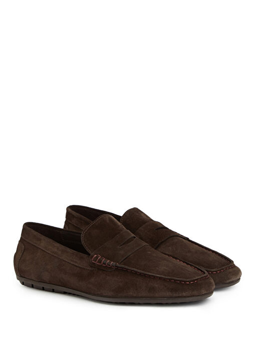 Kahverengi Erkek Süet Deri Loafer - Görsel 3