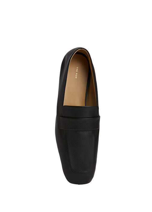 Siyah Bantlı Kadın Deri Loafer - Görsel 5