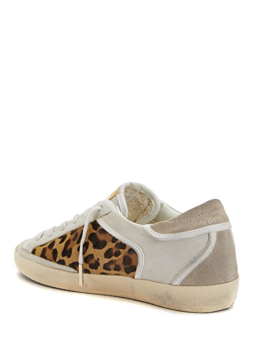 Super Star Leopar Desenli Kadın Deri Sneaker - Görsel 4