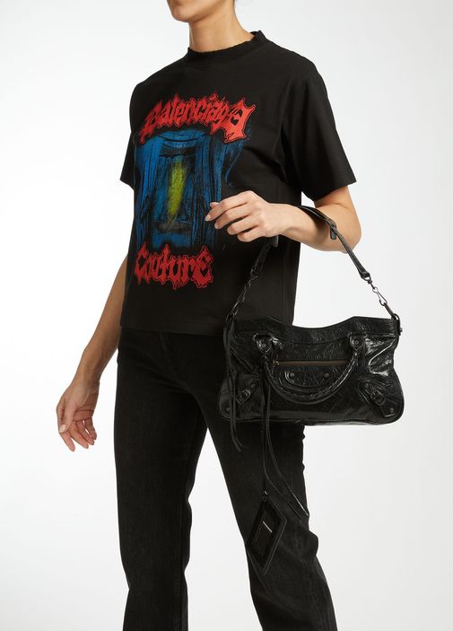 (*v様 balenciaga2018ssバッグバレンシアガ Balenciaga Siyah Kadın Le City First Siyah Kadın Deri Omuz Çantası