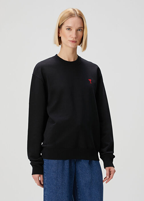 Ami Paris Siyah Kadın Siyah Logolu Sweatshirt 1652733 | Beymen