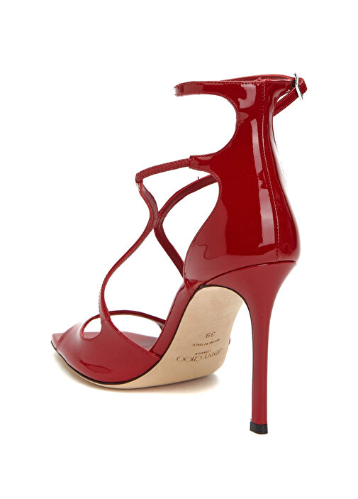 Azia Koyu Kırmızı Kadın Deri Sandalet - Görsel 4