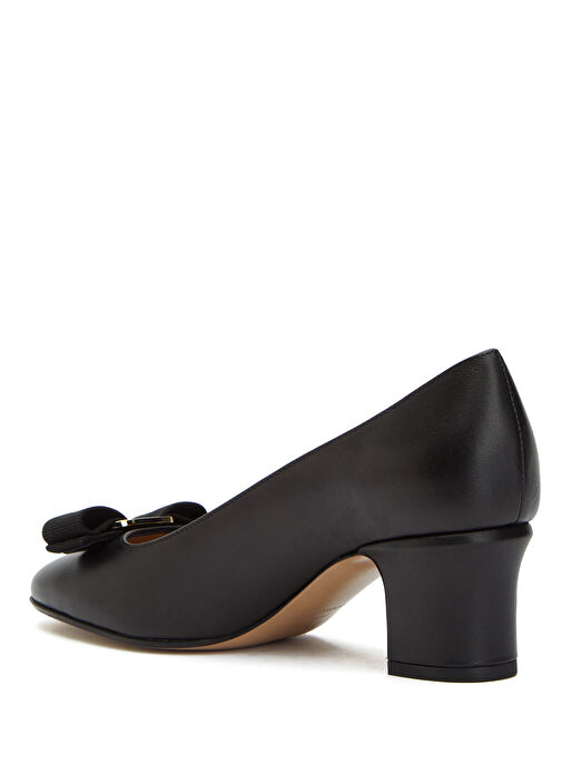 Vara Siyah Deri Topuklu Ayakkabı - Görsel 4
