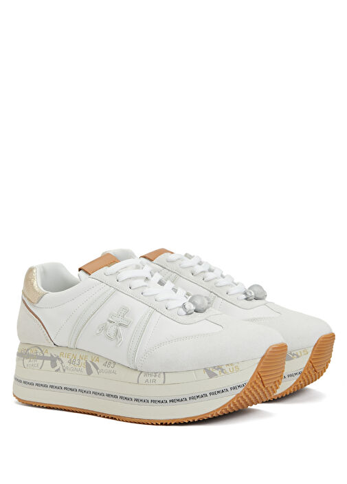 Premiata Premiata Beth Beyaz Ekru Kadın Deri Sneaker | Beymen Beyaz Ekru - 3. görsel