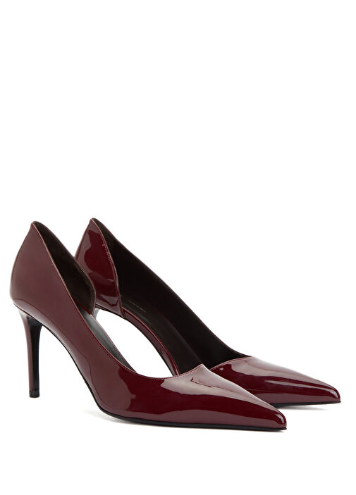 Jett D'Orsay Bordo Deri Topuklu Ayakkabı - Görsel 3