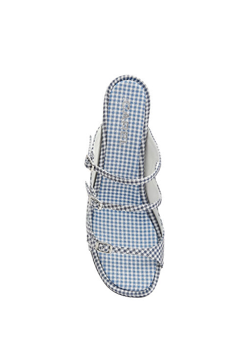 Kitty Mavi Beyaz Pötikareli Kadın Terlik - Görsel 5