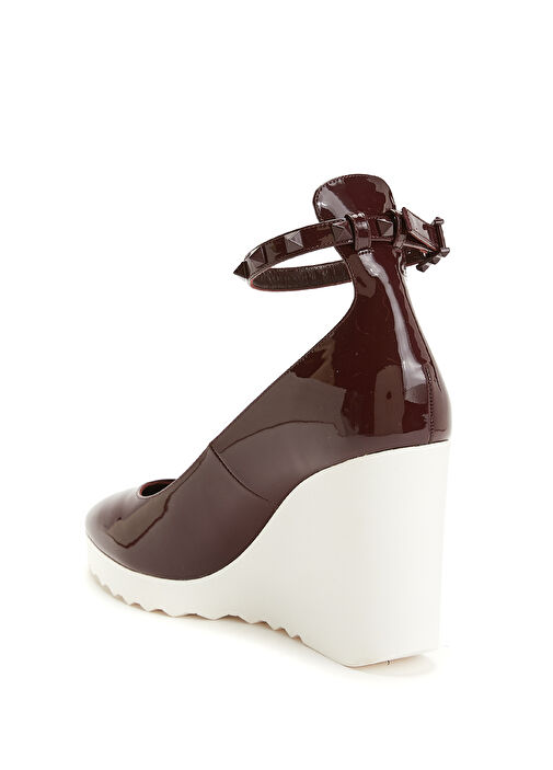 Kahverengi Taban Detaylı Deri Topuklu Ayakkabı - Görsel 4