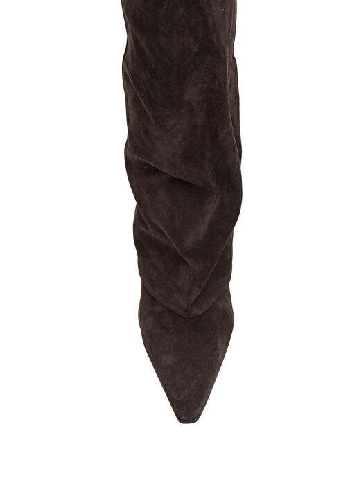 Jane Koyu Kahverengi Kadın Süet Çizme - Görsel 5