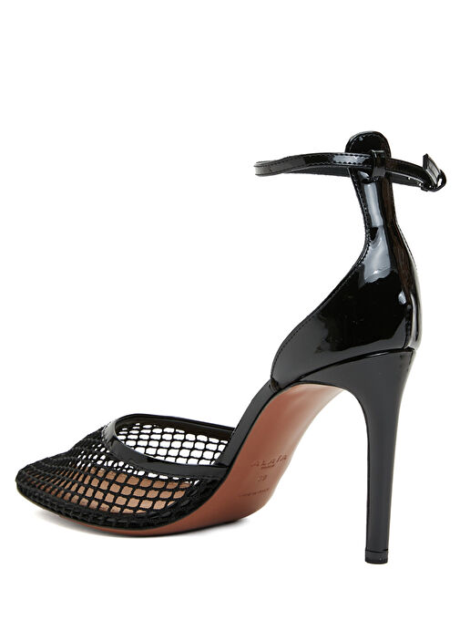 Siyah File Dokulu Topuklu Ayakkabı - Görsel 8