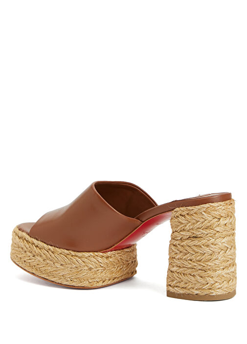 Calakala Kahverengi Kadın Deri Terlik - Görsel 4