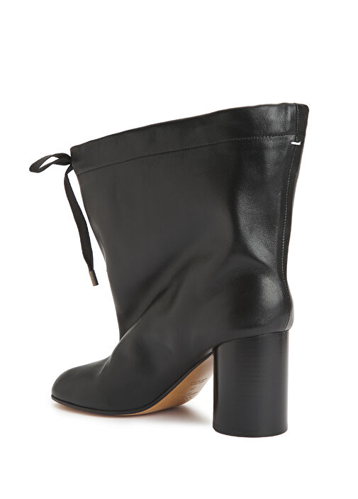 Tabi Siyah Topuklu Deri Bot - Görsel 4