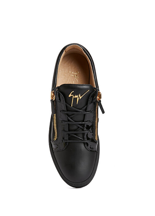 Siyah Erkek Deri Sneaker - Görsel 5