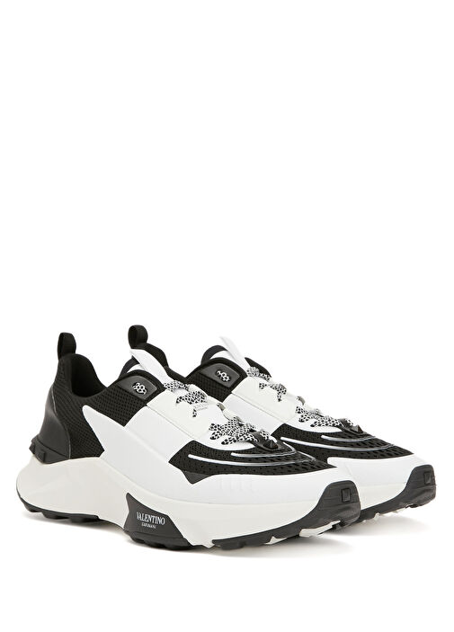 True Act Siyah Beyaz Erkek Deri Sneaker - Görsel 3