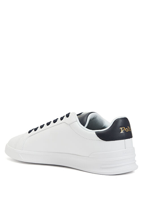 Beyaz Logolu Kadın Deri Sneaker - Görsel 4