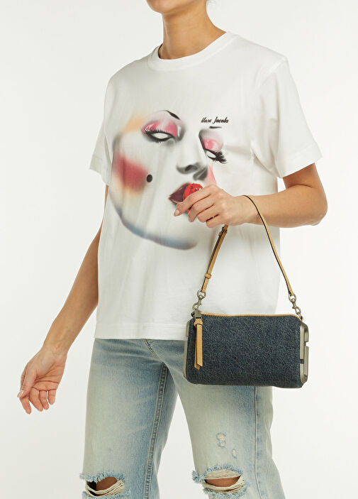 Marc Jacobs İndigo Kadın Snapshot İndigo Kadın Denim Omuz Çantası