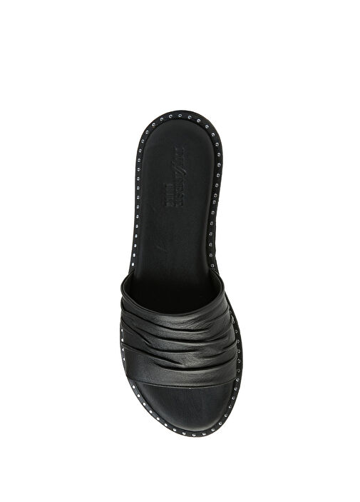 Siyah Kadın Deri Terlik - Görsel 5