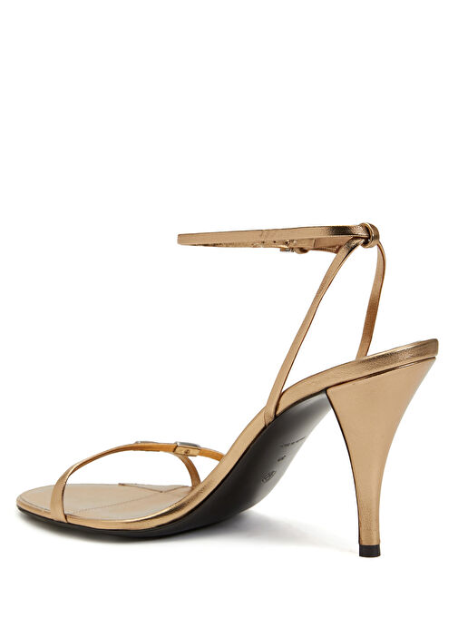 Cleo Bijoux Gold Kadın Topuklu Deri Sandalet - Görsel 4