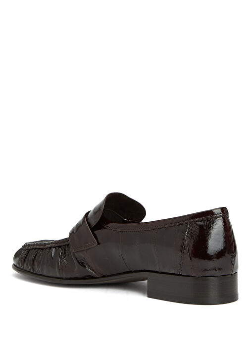 Kahverengi Kadın Deri Loafer - Görsel 4