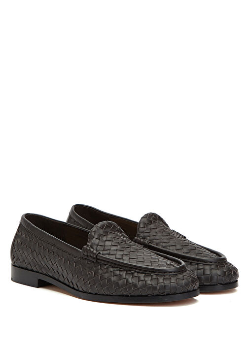 Bottega Veneta Koyu Kahverengi Bottega Veneta Deri Erkek Loafer