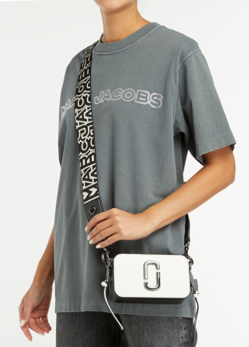 Marc Jacobs - The Bi-Color Snapshot Beyaz Kadın Deri Çanta - Beyaz