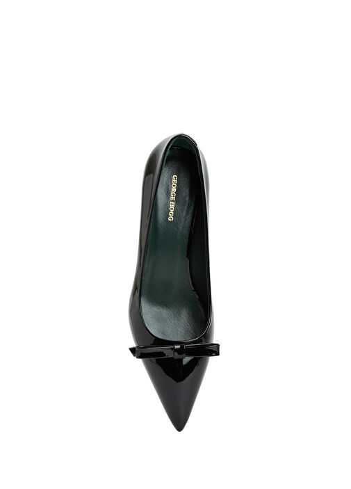 Siyah Rugan Deri Topuklu Ayakkabı - Görsel 5