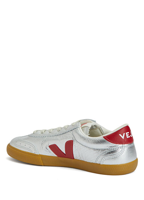 Volley O.T. Metalik Gri Kadın Deri Sneaker - Görsel 4