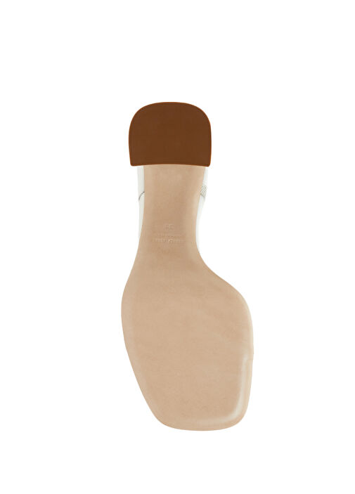 Beyaz Simli Topuk Detaylı Kadın Terlik - Görsel 6