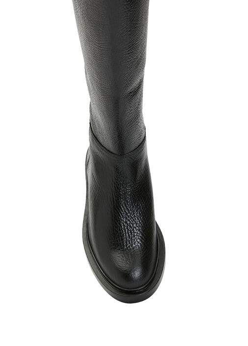 Anella Grainy Siyah Kadın Deri Çizme - Görsel 5
