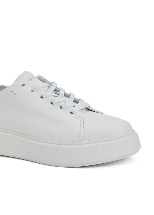Beyaz Kadın Deri Sneaker - Görsel 7