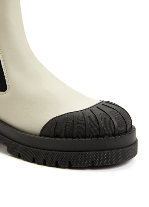 Kırıkbeyaz Kadın Deri Bot - Görsel 7