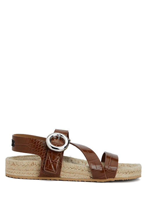 Gaia Cocco Taba Krokodil Dokulu Kadın Sandalet - Görsel 2