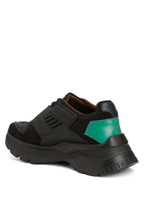 Siyah Erkek Deri Sneaker - Görsel 4