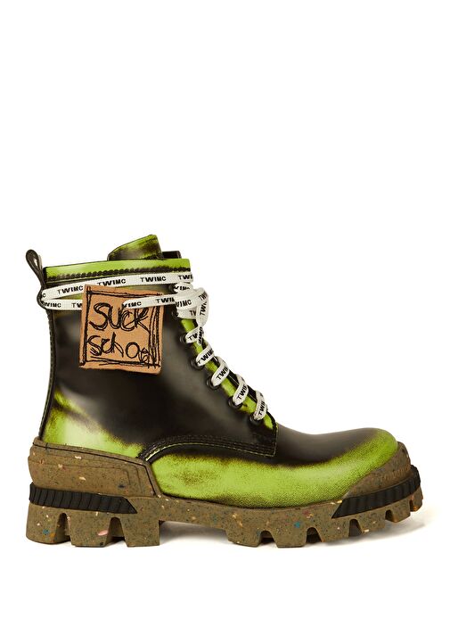 Boson Yeşil Çocuk Deri Bot - Görsel 2