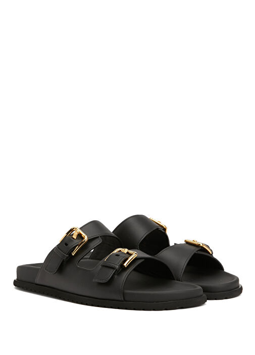 Siyah Kadın Deri Terlik - Görsel 3