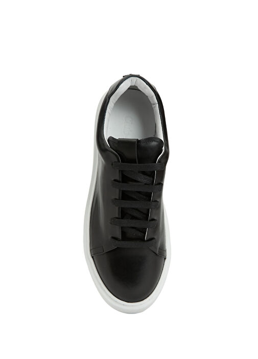 Siyah Kadın Deri Sneaker - Görsel 5