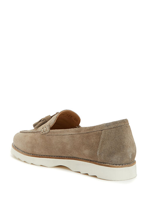 Camel Püskül Detaylı Kadın Deri Loafer - Görsel 4