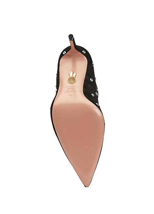 Love Affair Crystal Siyah Deri Topuklu Ayakkabı - Görsel 6