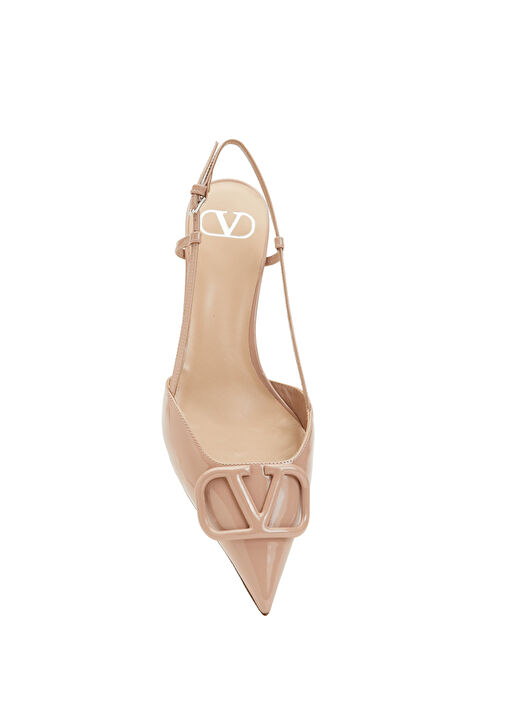 VLogo Bej Deri Topuklu Ayakkabı - Görsel 5