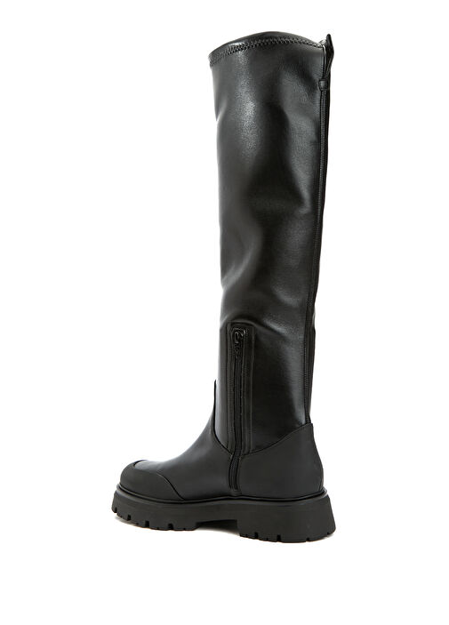 Siyah Kadın Deri Streç Çizme - Görsel 4