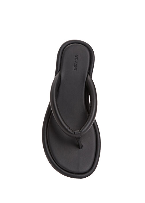 Sumi Siyah Kadın Deri Terlik - Görsel 5