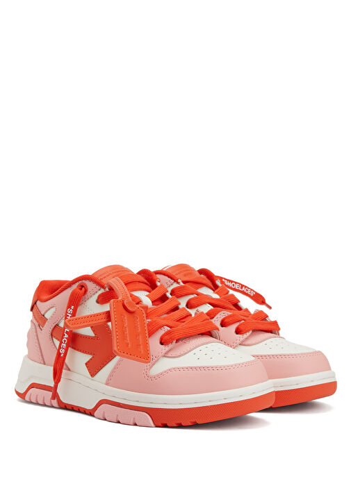 Kırmızı Beyaz Kız Çocuk Deri Sneaker - Görsel 3