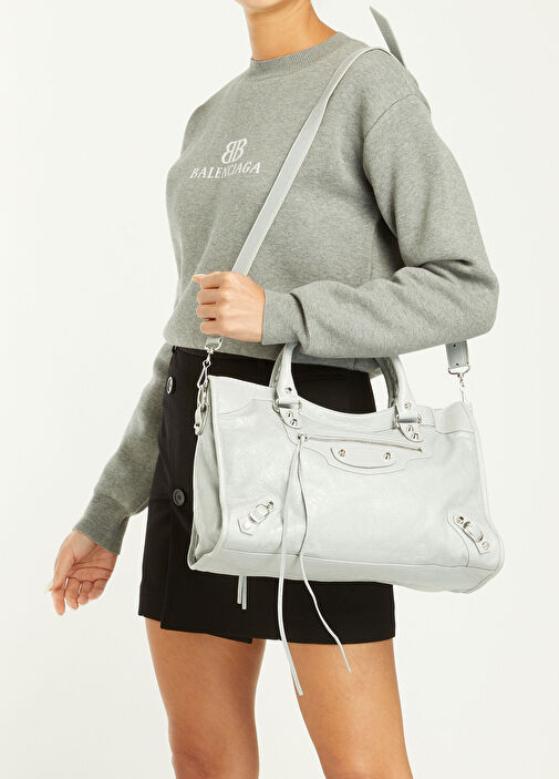 Balenciaga Açık Gri Kadın Le City Medium Açık Gri Kadın Deri Çanta