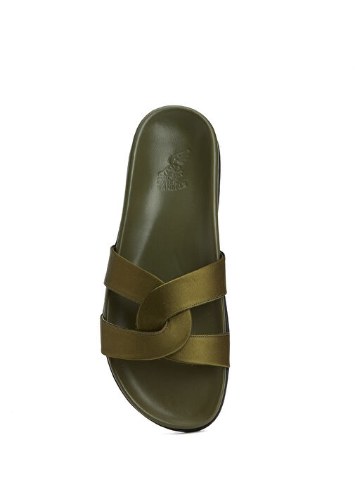 Desmos Footbed Haki Kadın Deri Terlik - Görsel 5