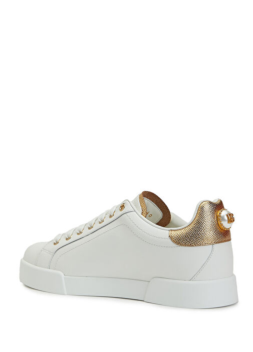Beyaz Kadın Deri Sneaker - Görsel 4