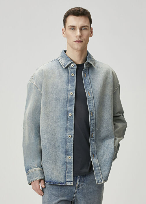 loewe anagram denim shirt