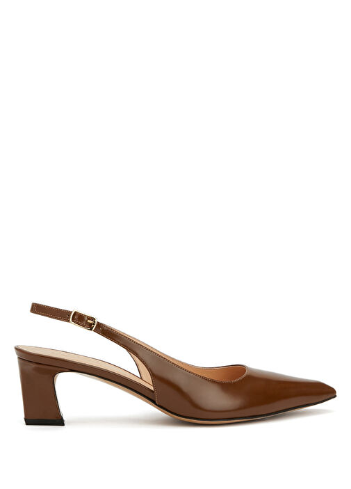 Taba Deri Topuklu Ayakkabı - Görsel 2