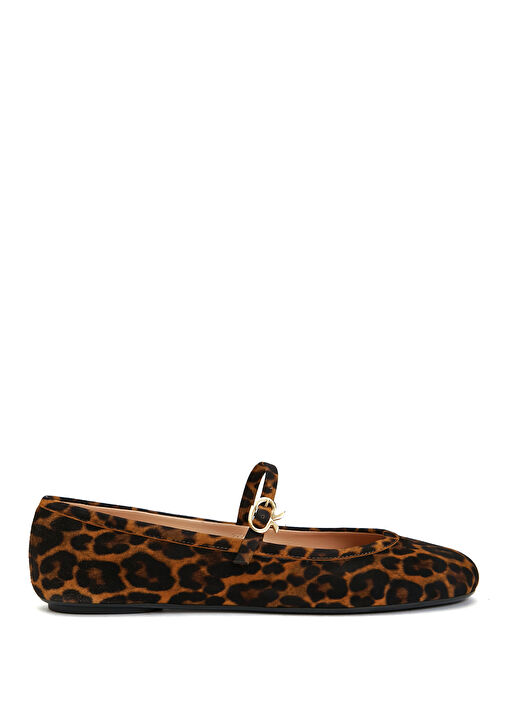 Leopar Desenli Süet Babet - Görsel 2