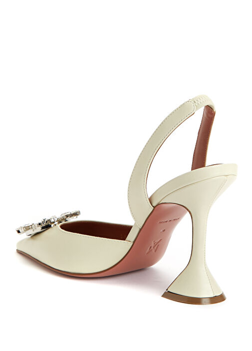 Begum Bej Deri Topuklu Ayakkabı - Görsel 4
