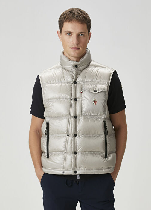 サイズ 3 MONCLER GRENOBLE NANTAUX GILET Moncler Grenoble - Nantu Açık Gri Yelek - Açık Gri